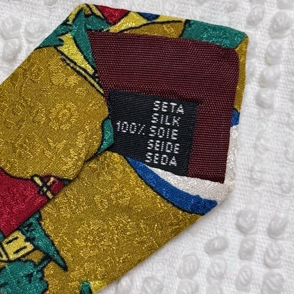 Disney 101 Dalmatians Silk Tie Vintage ISIDE Italy Pongo Perdita Collector - Picture 4 of 5